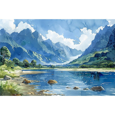 Original Watercolor Landscape Canvas